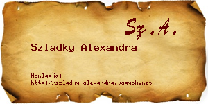 Szladky Alexandra névjegykártya