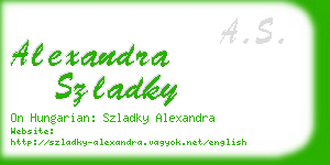 alexandra szladky business card